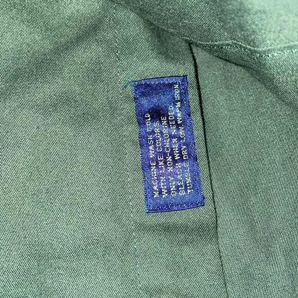 Bill blass vintage soft cotton short sleeve button up men’s army green shirt - Picture 7 of 12